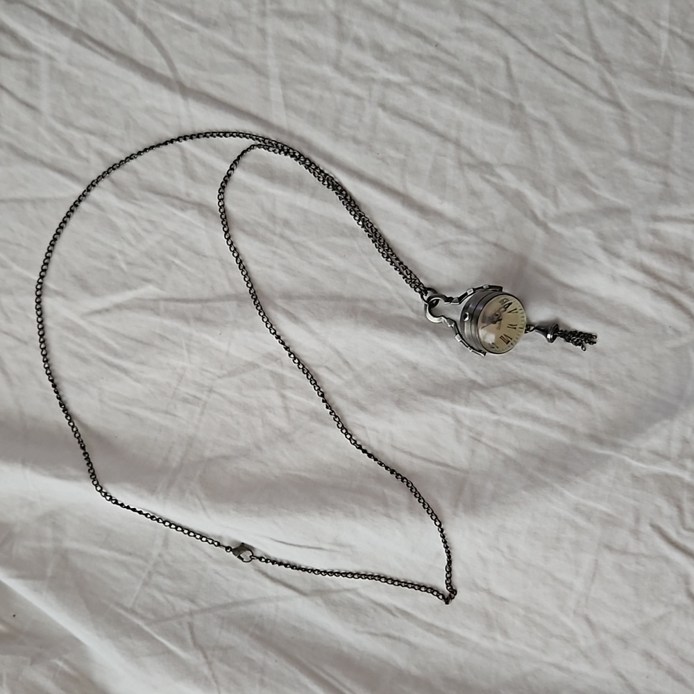 Steampunk clock necklace
